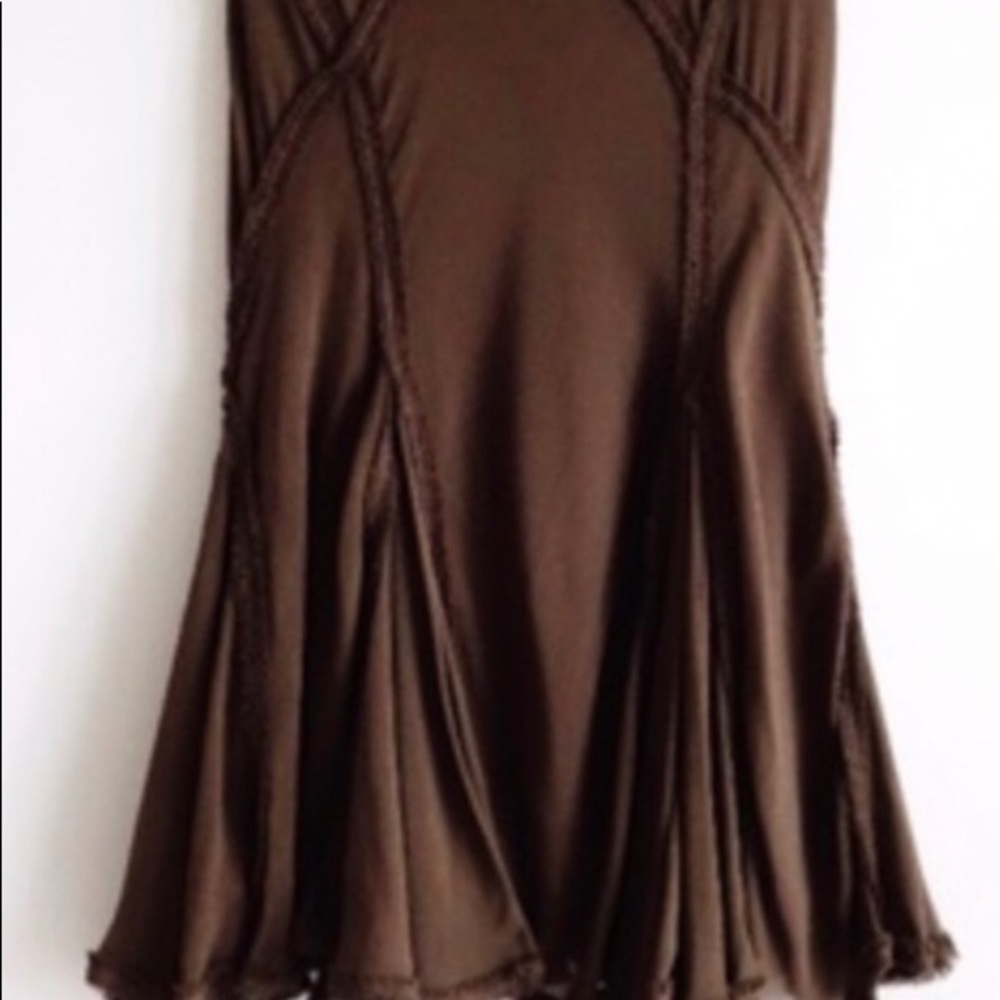 NWOT Max Studio Silk Skirt with intricate design
